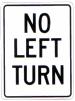 English no left turn sign