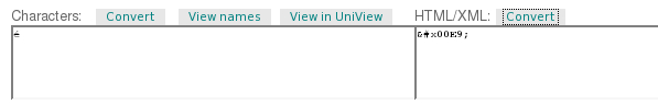 Unicode to HTML conversion in Uniview
